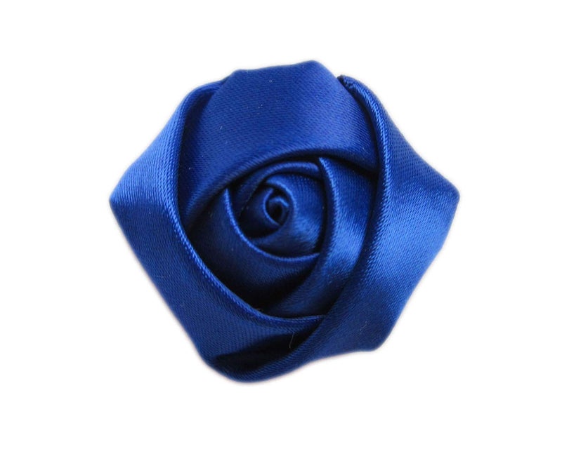 YYCRAFT Pack of 20pcs Satin 4d Rose 2"" Craft Wedding Bride-Royal - Image 1